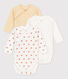 3er-Set langärmelige Baby-Bodys aus Baumwolle