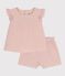 Baby-Set auf einfarbigem Musselinstoff rosa SALINE