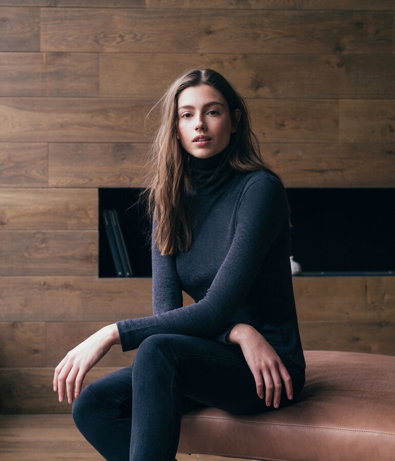 Unterziehpullover f&uuml;r Damen grau CITY CHINE