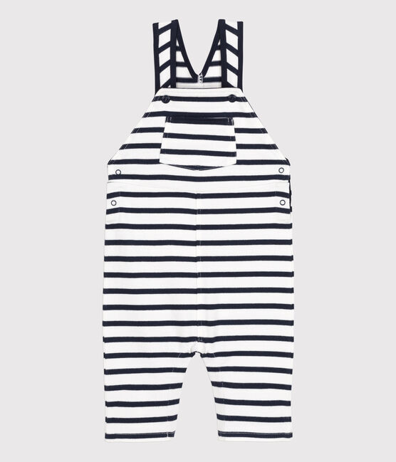 Gestreiftes Baby-Latzhose aus dichtem Jersey in Marinestreifen weiss MARSHMALLOW/blau SMOKING