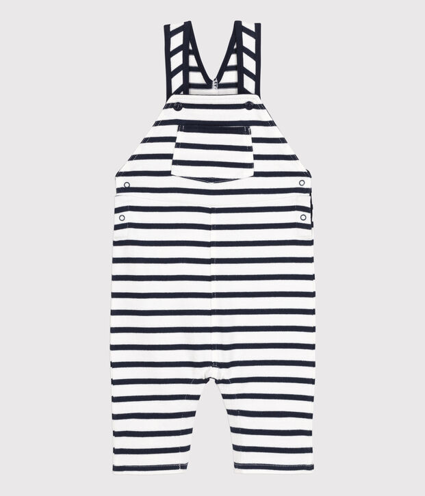 Gestreiftes Baby-Latzhose aus dichtem Jersey in Marinestreifen weiss/blau