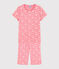 Kinder-Kurzpyjama aus Baumwolle mit Kirschblütenmotiv für Mädchen rosa GRETEL/weiss MULTICO