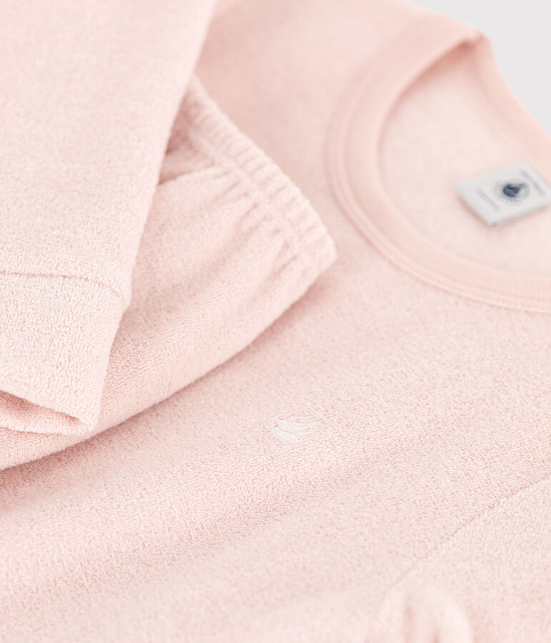 Kinderpyjama aus Frottee rosa