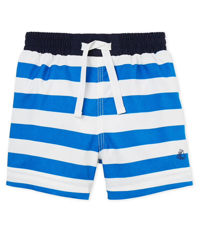 Gestreifte baby-strandshorts jungen blau/weiss
