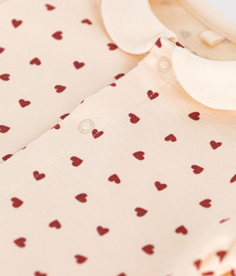 Kurzer Baby-Overall aus leichtem Molton naturfarben/braun