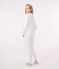 Damen-Pyjama aus Baumwolle mit Herzmotiv weiss MARSHMALLOW/weiss MULTICO