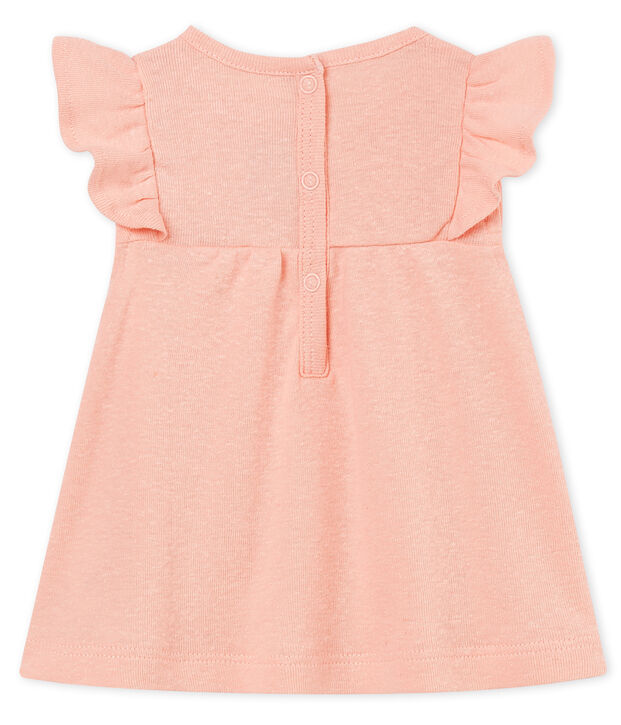 Kurz&auml;rmelige baby-bluse aus baumwolle/leinen m&auml;dchen rosa