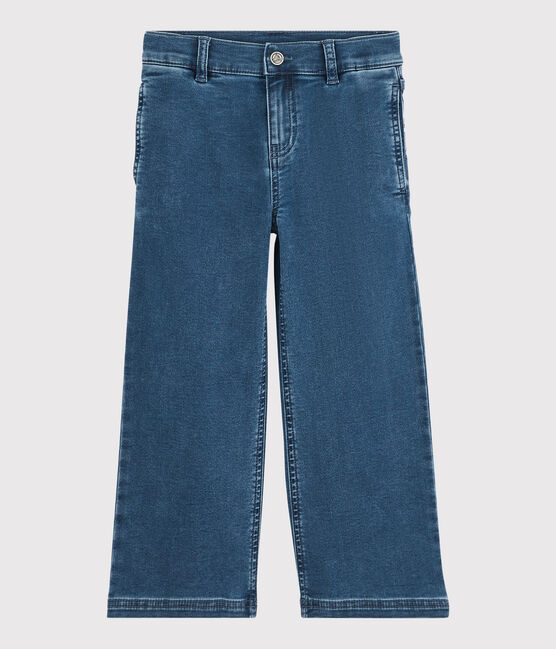 Kinder-Flared Jeans aus Bio-Baumwolle für Mädchen blau DENIM BLEU DELAVE