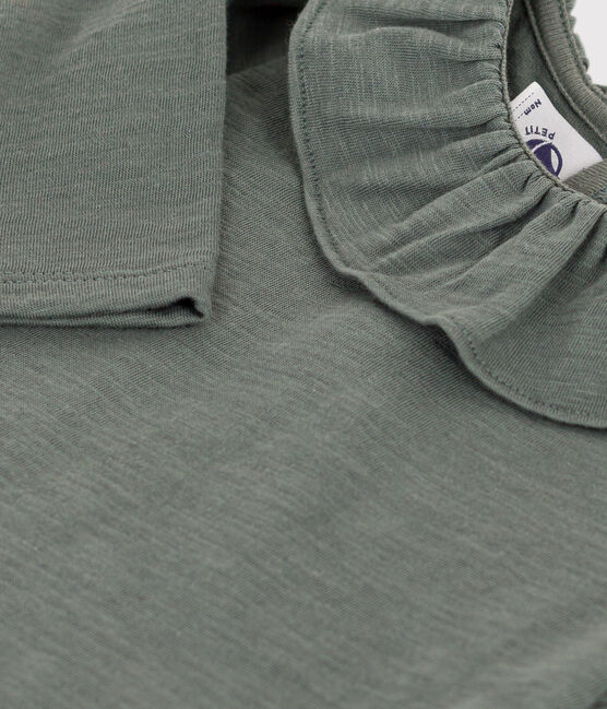 Langärmelige Babybluse aus geflammtem Jersey grün THUYA