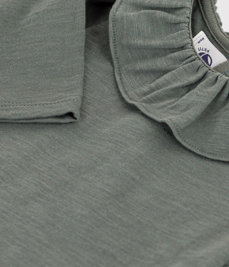 Lang&auml;rmelige Babybluse aus geflammtem Jersey gr&uuml;n