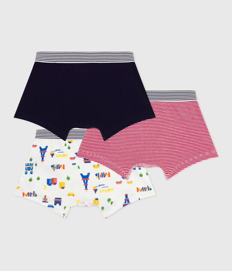 Set Kinder-Boxershorts aus Baumwolle mit Paris-Motiv vielfarbig