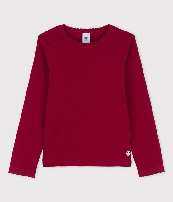 Langärmeliges T-Shirt für Mädchen / Jungen rot SANGRIA
