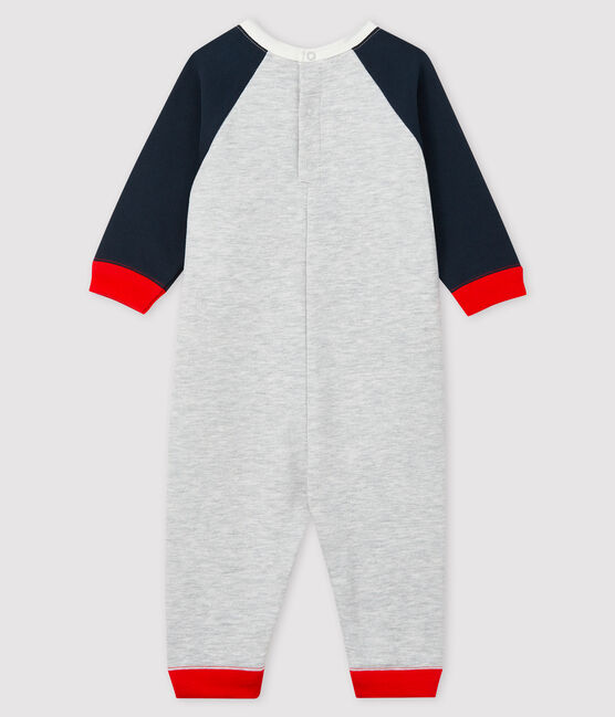 Langer Baby-Overall für Jungen grau BELUGA/blau SMOKING