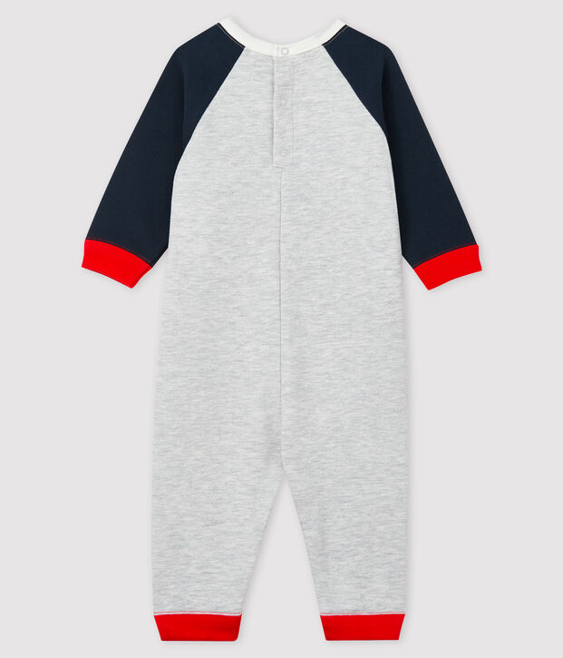Langer Baby-Overall f&uuml;r Jungen grau/blau