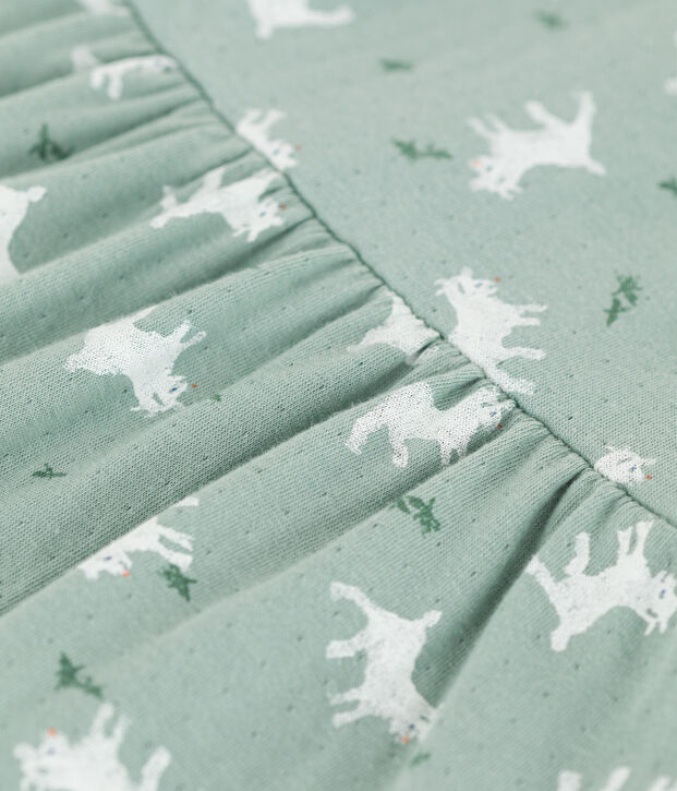 Lang&auml;rmeliges Babykleid aus bedrucktem Doppeljersey gr&uuml;n/vielfarbig