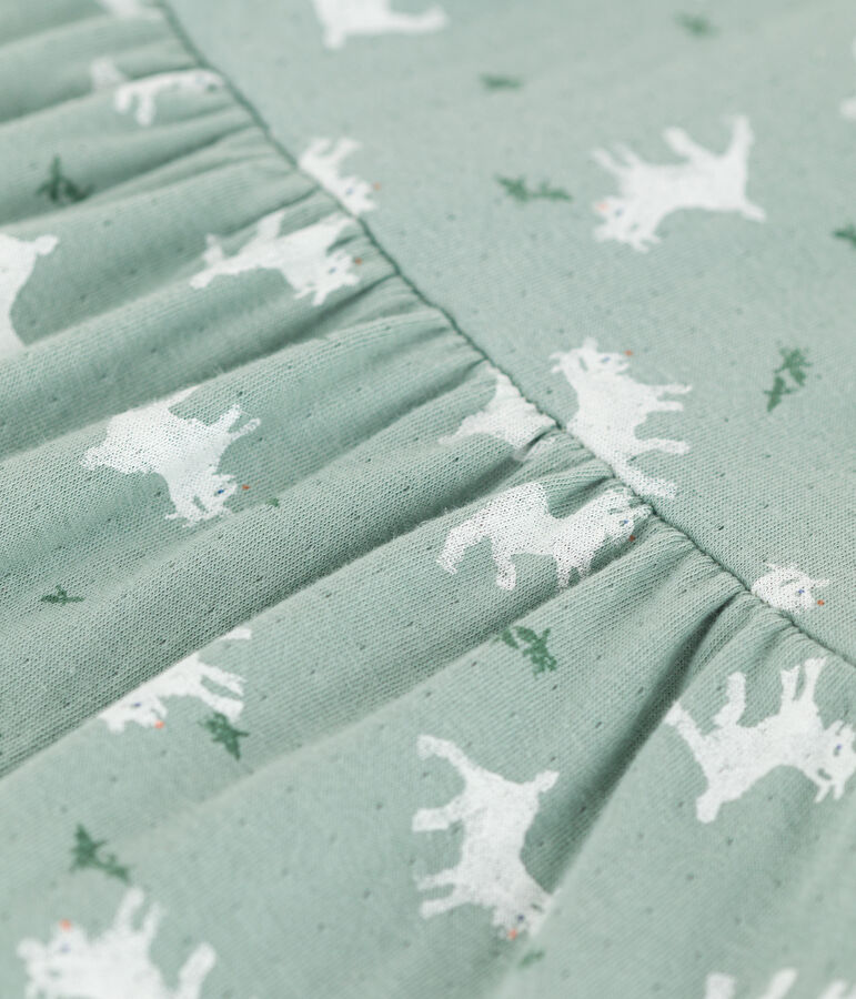 Lang&auml;rmeliges Babykleid aus bedrucktem Doppeljersey gr&uuml;n/vielfarbig