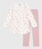 Kinder-Nachthemd und Leggings aus Molton mit Herzmotiv rosa JOLI/weiss MULTICO