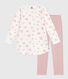 Kinder-Nachthemd und Leggings aus Molton mit Herzmotiv