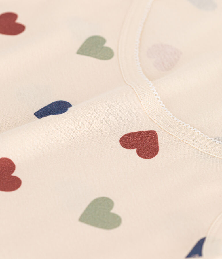 Damen-Kurznachthemd aus Baumwolle mit Herzmotiv weiss AVALANCHE/ MULTICO