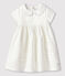 Baby-Festtagskleid aus Satin für Mädchen. weiss MARSHMALLOW