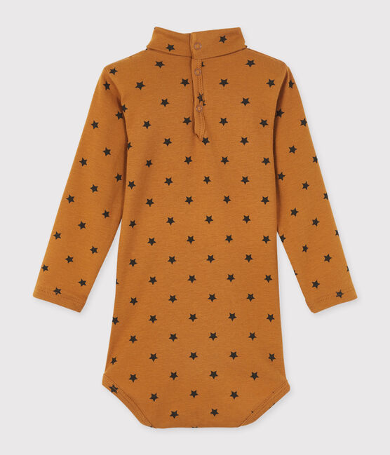 Langärmeliger Baby-Body mit Rollkragen, Unisex CUIVRE/ CAPECOD