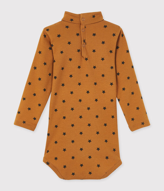 Lang&auml;rmeliger Baby-Body mit Rollkragen, Unisex braun/grau