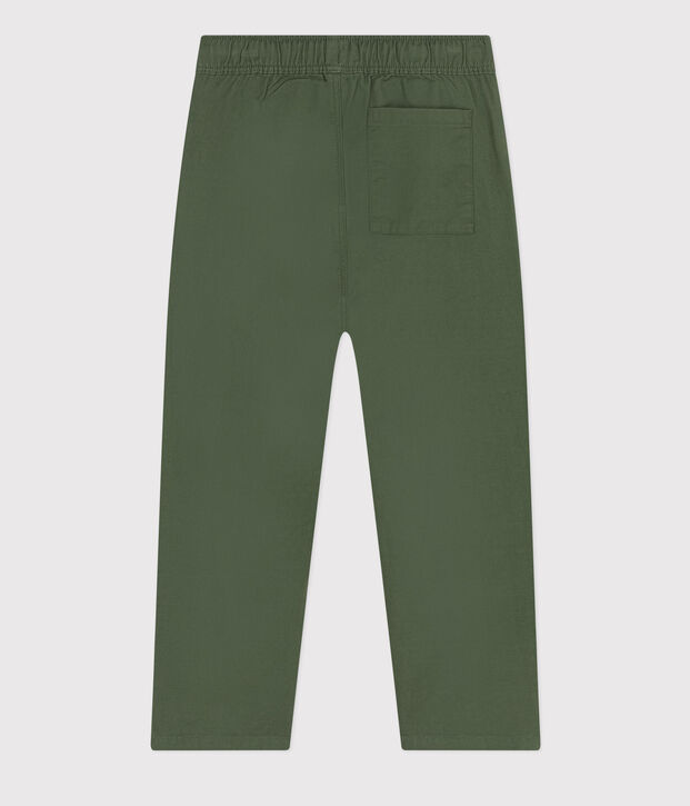 Kinderhose aus gestreiftem Baumwoll-Kattun Kinder/Jungen gr&uuml;n