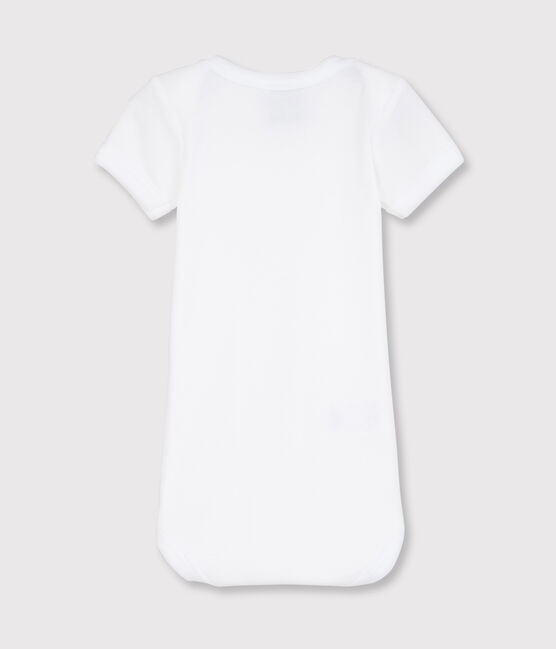 Kurzärmeliger, weißer Baby-Body weiss ECUME