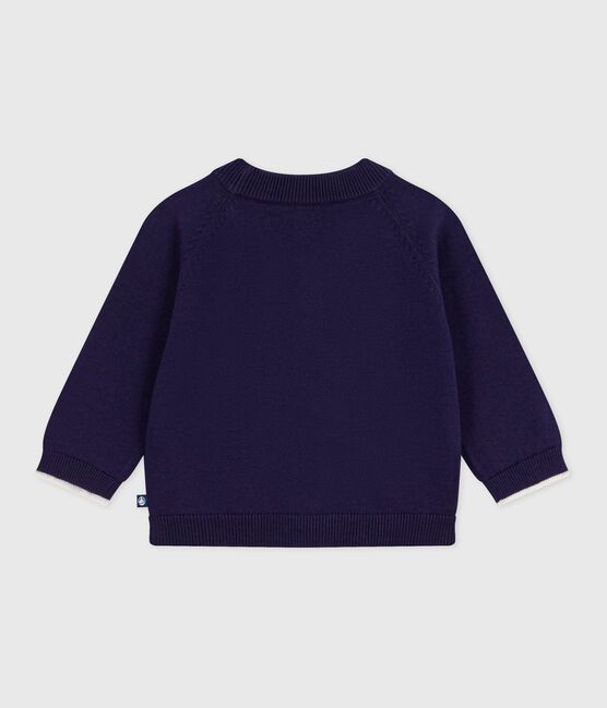 Baby-Cardigan aus einfarbiger Baumwolle blau SOIR