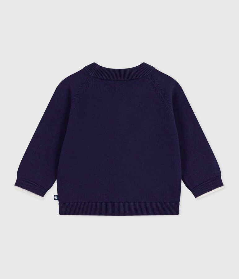 Baby-Cardigan aus einfarbiger Baumwolle blau