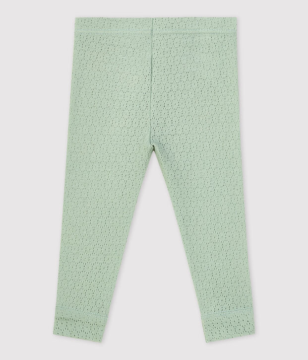 Baby-Leggings aus Ajour-Strick gr&uuml;n