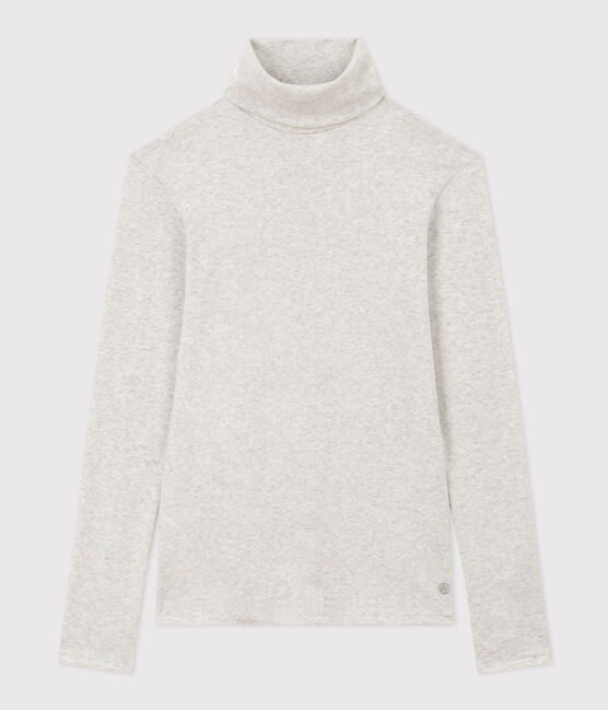 T-Shirt mit Rollkragen L’ICONIQUE aus Baumwolle für Damen grau BELUGA CHINE