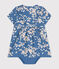 Kurzärmeliges Baby-Kleid und Bloomer aus Popeline blau BEACH/ MULTICO