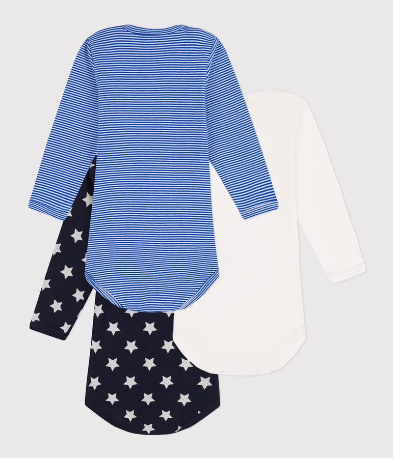 3er-Set lang&auml;rmelige Bodys aus Baumwolle mit Sternenmotiv vielfarbig