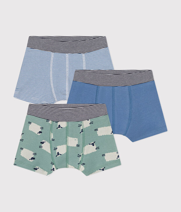 3er-Set Kinder-Boxershorts aus Baumwolle mit Schafmotiv vielfarbig