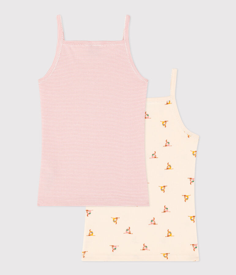 Kinder-Tr&auml;gerhemden aus Baumwolle im 2er-Set vielfarbig