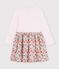 Lang&auml;rmeliges Kinder-Kleid aus Baumwolle mit Blumenmuster weiss/vielfarbig