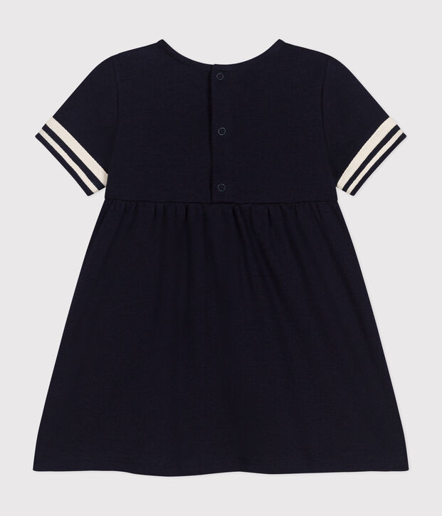 Kurz&auml;rmeliges Baby-Kleid im Matrosenstil aus Bio-Baumwolle blau