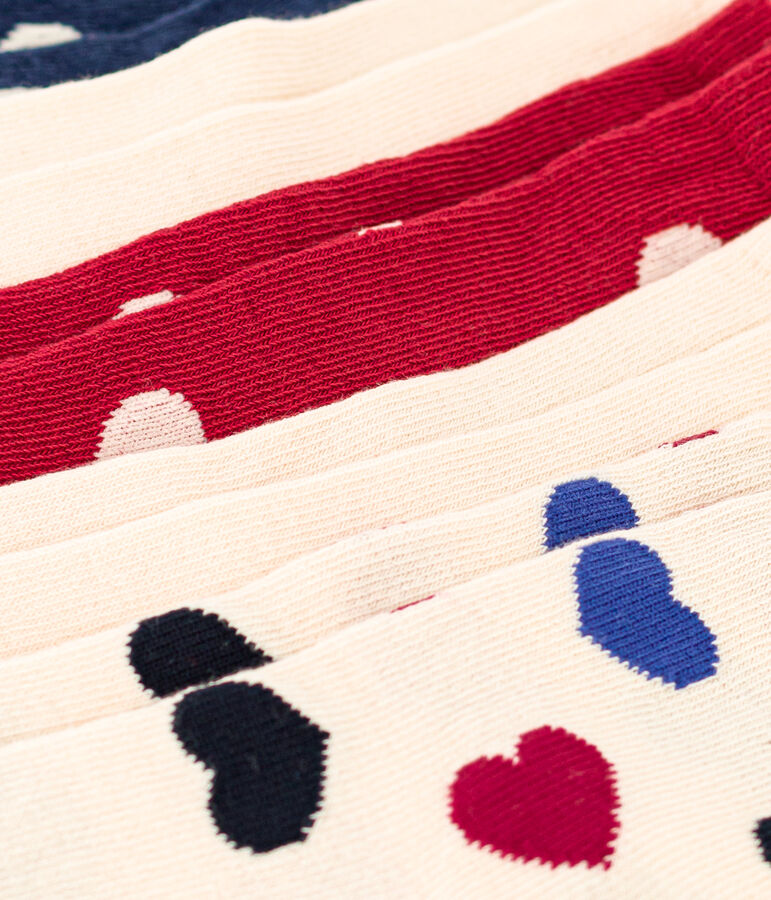 5er-Set Kindersocken mit Herzmotiv vielfarbig