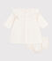 Baby-Festtagskleid aus besticktem Fein-Cord mit dazu passendem Bloomer naturfarben MILK