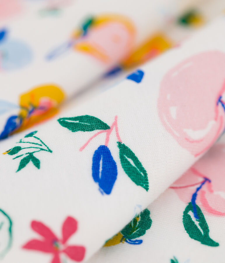 Kinderrock aus Baumwolle f&uuml;r M&auml;dchen weiss/vielfarbig