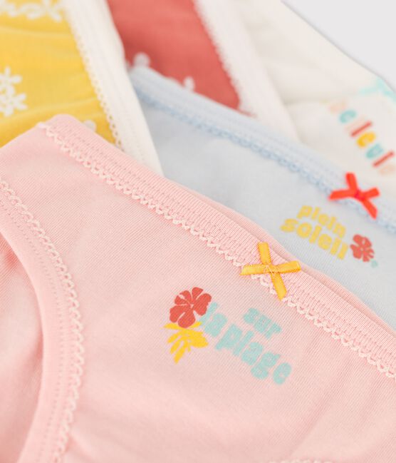5er-Set Slips aus Baumwolle mit Hawaiimuster für Mädchen variante 1