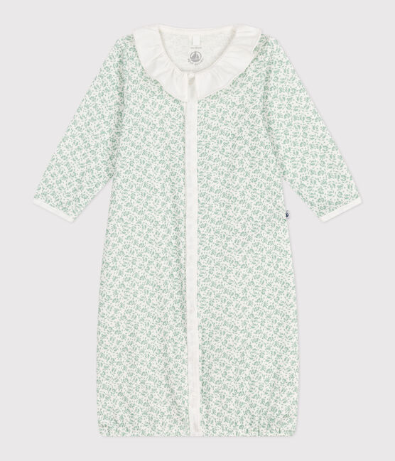 Baby Kombi-Overall aus Baumwolle mit geblümtem Kragen weiss MARSHMALLOW/weiss MULTICO