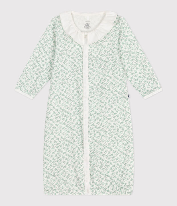 Baby Kombi-Overall aus Baumwolle mit gebl&uuml;mtem Kragen weiss/vielfarbig