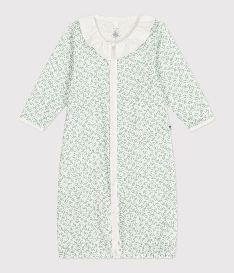 Baby Kombi-Overall aus Baumwolle mit gebl&uuml;mtem Kragen weiss/vielfarbig