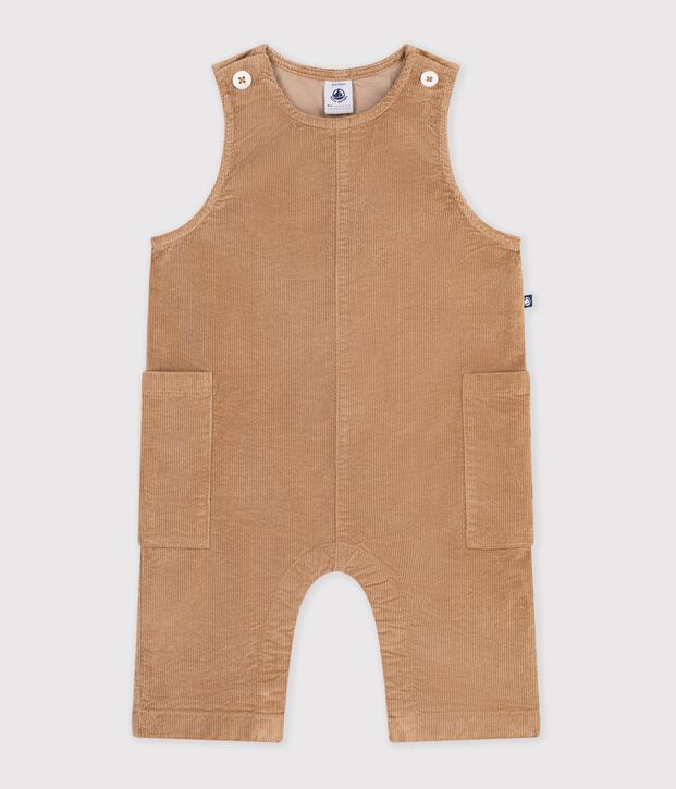 Langer Baby-Overall aus einfarbigem Feincord LATTE