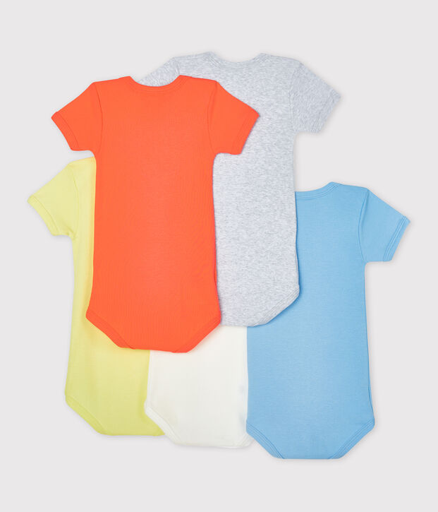 5er-Set kurz&auml;rmelige Baby-Bodys f&uuml;r Jungen vielfarbig