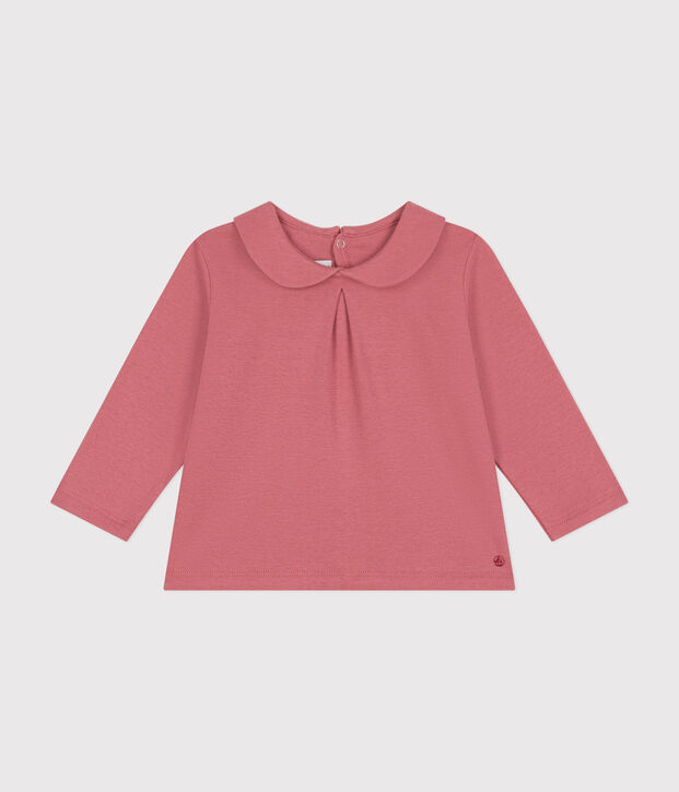 Baby-Bluse mit Kragen aus Baumwolle rosa