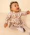 Bedrucktes langärmeliges Babykleid aus gestepptem Doppeljersey weiss AVALANCHE/ MULTICO