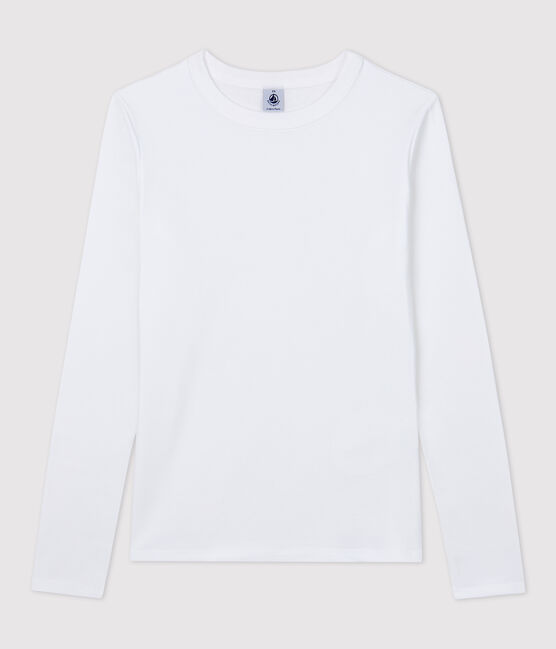 Eng anliegendes T-Shirt mit Rundhalsausschnitt aus Baumwolle für Damen weiss ECUME